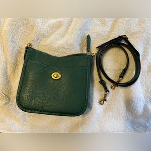 Green coach bag, crossbody, like new